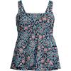 Lands’ End Women’s Adjustable Scoop Neck Flutter Tankini Top(Deep Sea Navy Adorn Floral)