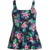 Lands’ End Women’s Adjustable Scoop Neck Flutter Tankini Top(Deep Sea Navy Rosella Floral)