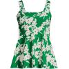 Lands’ End Women’s Adjustable Scoop Neck Flutter Tankini Top(Grass Painted Flower)