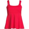 Lands’ End Women’s Adjustable Scoop Neck Flutter Tankini Top(Strawberry)