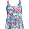 Lands’ End Women’s Adjustable Scoop Neck Flutter Tankini Top(Turquoise)