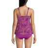 Lands’ End Women’s Adjustable Scoop Neck Flutter Tankini Top(Violet Rose Stipple Palm)