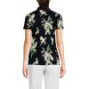 Lands’ End Women’s American-Grown Supima Cotton Polo Shirt(Black Plumeria)