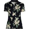 Lands’ End Women’s American-Grown Supima Cotton Polo Shirt(Black Plumeria)