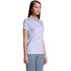 Lands’ End Women’s American-Grown Supima Cotton Polo Shirt(Blue Botanical Floral Check)