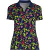 Lands’ End Women’s American-Grown Supima Cotton Polo Shirt(Deep Sea Multi Garden Floral)