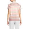 Lands’ End Women’s American-Grown Supima Cotton Polo Shirt(Living Coral Rail Stripe)