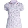 Lands’ End Women’s American-Grown Supima Cotton Polo Shirt(White Multi Stars)