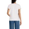 Lands’ End Women’s American-Grown Supima Cotton Short Sleeve Scoop Neck Tee(Ivory/Lilac Breton Stripe)
