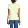 Lands’ End Women’s American-Grown Supima Cotton Short Sleeve Scoop Neck Tee(Limoncello Yellow Micro Stripe)