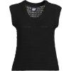 Lands’ End Women’s Blend Texture U Neck Vest Sweater(Black)
