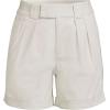 Lands’ End Women’s Chino High Rise Pleated 7″ Shorts(Light Stone)