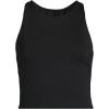 Lands’ End Women’s Chlorine Resistant High Neck Racerback Midkini Swimsuit Top(Black)