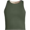 Lands’ End Women’s Chlorine Resistant High Neck Racerback Midkini Swimsuit Top(Rich Olive Green)