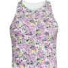 Lands’ End Women’s Chlorine Resistant High Neck Racerback Midkini Swimsuit Top(White Multi Ditsy Floral)