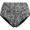 Lands’ End Women’s Chlorine Resistant Pinchless High Waisted Bikini Bottoms(Black/White Abstract Floral)