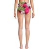 Lands’ End Women’s Chlorine Resistant Pinchless High Waisted Bikini Bottoms(Dark Wine Multi Tropical Palms)