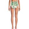 Lands’ End Women’s Chlorine Resistant Pinchless High Waisted Bikini Bottoms(Egret/Green Etched Leaves)