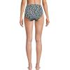 Lands’ End Women’s Chlorine Resistant Pinchless High Waisted Bikini Bottoms(Navy Mini Bloom Floral)