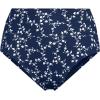 Lands’ End Women’s Chlorine Resistant Pinchless High Waisted Bikini Bottoms(Navy/White Flowering Vine)