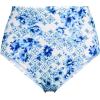 Lands’ End Women’s Chlorine Resistant Pinchless High Waisted Bikini Bottoms(White Mosaic Floral Geo)