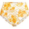 Lands’ End Women’s Chlorine Resistant Pinchless High Waisted Bikini Bottoms(Yellow Mosaic Floral)