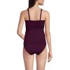 Lands’ End Women’s Chlorine Resistant Plunge X-Back Tankini Swimsuit Top(Dark Wine)