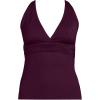 Lands’ End Women’s Chlorine Resistant Plunge X-Back Tankini Swimsuit Top(Dark Wine)