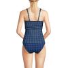 Lands’ End Women’s Chlorine Resistant Plunge X-Back Tankini Swimsuit Top(Navy Mosaic Mini Tile)