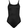 Lands’ End Women’s Chlorine Resistant Scoop Neck High Leg Tugless Tank Thin Strap One Piece Swimsuit Adjustable(Black)