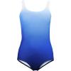 Lands’ End Women’s Chlorine Resistant Scoop Neck X-Back High Leg Soft Cup Tugless Sporty One Piece Swimsuit(Deep Sea Navy/Sapphire Ombre)