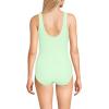 Lands’ End Women’s Chlorine Resistant Scoop Neck X-Back High Leg Soft Cup Tugless Sporty One Piece Swimsuit(Icy Mint Green)