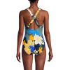 Lands’ End Women’s Chlorine Resistant Scoop Neck X-Back High Leg Soft Cup Tugless Sporty One Piece Swimsuit(Navy Multi Floral Blooms)
