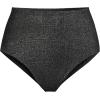Lands’ End Women’s Chlorine Resistant Shine High Waisted Bikini Bottoms(Black Shine)