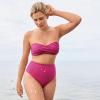 Lands’ End Women’s Chlorine Resistant Shine High Waisted Bikini Bottoms(Bright Magenta Shine)