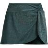 Lands’ End Women’s Chlorine Resistant Shine Twist Front Mini Swim Cover-up Skirt(Deep Balsam Shine)
