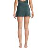 Lands’ End Women’s Chlorine Resistant Shine Twist Front Mini Swim Cover-up Skirt(Deep Balsam Shine)