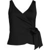 Lands’ End Women’s Chlorine Resistant Side Tie V-Neck Tankini Swimsuit Top(Black)
