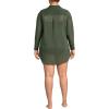 Lands’ End Women’s Cotton Gauze Button Down Swim Cover-up Shirt Dress(Rich Olive Green)