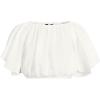Lands’ End Women’s Cotton Gauze Dolman Sleeve Crop Cover Up Top(Chalk White)