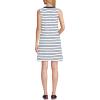 Lands’ End Women’s Cotton Jersey Notch Neck Dress with Soutache(Navy/White Breton Stripe)