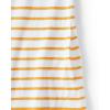 Lands’ End Women’s Cotton Jersey Notch Neck Dress with Soutache(White/Mango Breton Stripe)