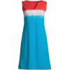 Lands’ End Women’s Cotton Jersey Sleeveless Swim Cover-up Dress(Compass Red/Turquoise Ombre)