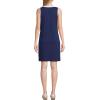 Lands’ End Women’s Cotton Jersey Sleeveless Swim Cover-up Dress(Deep Navy/White)