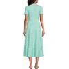 Lands’ End Women’s Cotton Modal Vneck Wrap Midi Dress(Frosted Green Flower Patch)
