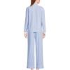 Lands’ End Women’s Cotton Poplin 2 Piece Pajama Set – Long Sleeve Top and Pants(Crisp Blue Stripe)