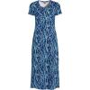 Lands’ End Women’s Cotton Short Sleeve Midcalf Nightgown(Deep Sea Navy Vine Floral)