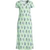 Lands’ End Women’s Cotton Short Sleeve Midcalf Nightgown(Mint/Blue Sky Vintage Floral)