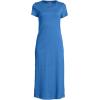 Lands’ End Women’s Cotton Short Sleeve Midcalf Nightgown(Muted Cobalt Blue)