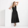 Lands’ End Women’s Cotton Voile Halter Tiered Maxi Dress(Black)